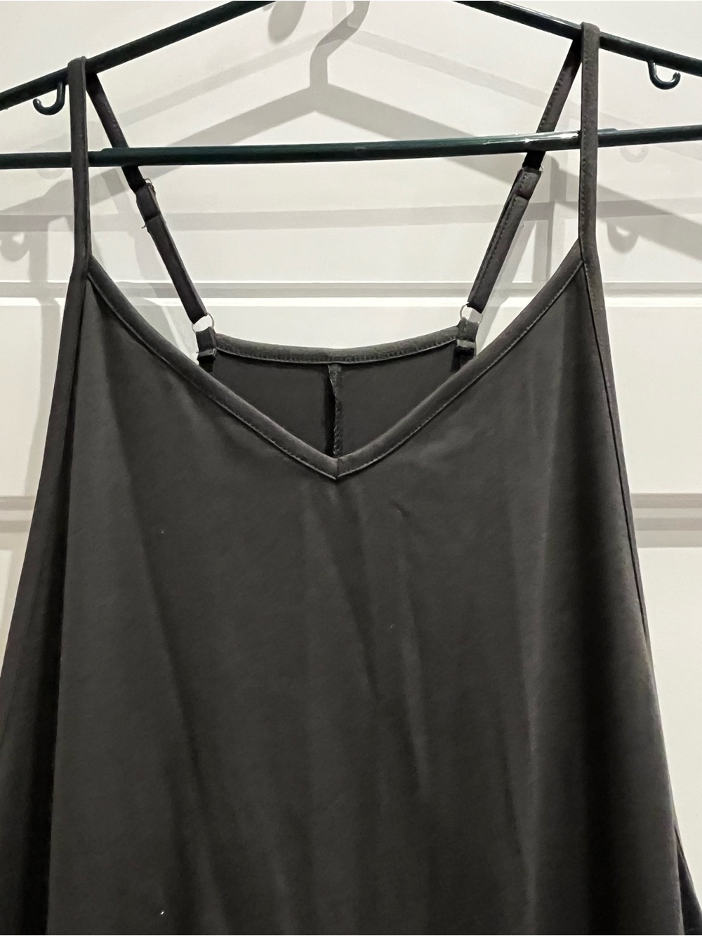 Ladies Charcoal Relaxed Spaghetti-Strap Jumpsuit with Pockets - Picture 2 of 7
